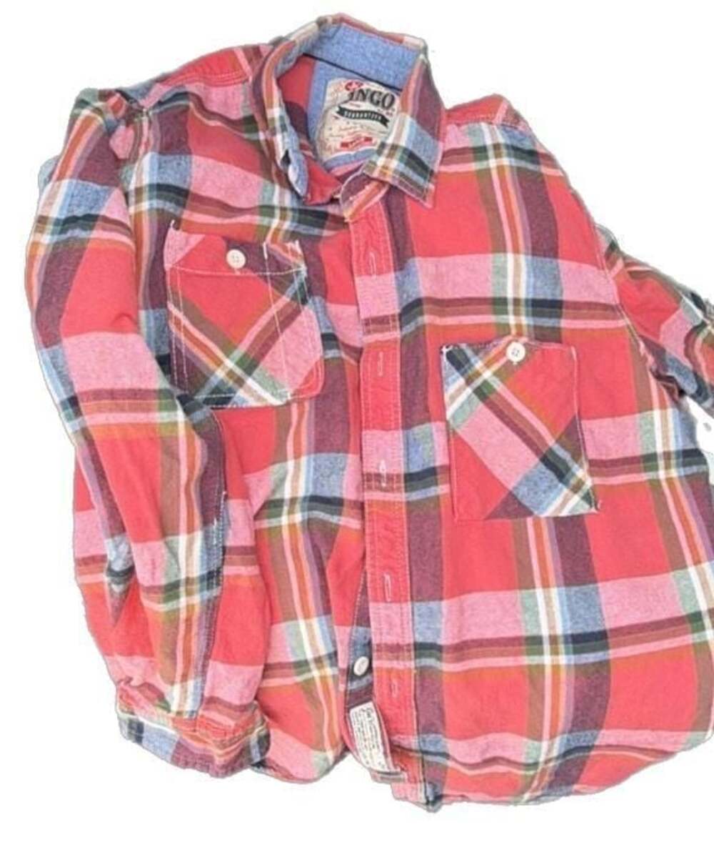 JNCO Crown Brand Long Sleeve Plaid Button-Up Flannel Shirt